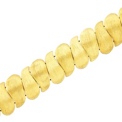 Lot 387 - Wide Gold Bombé 'Sabi' Bracelet, Henry Dunay