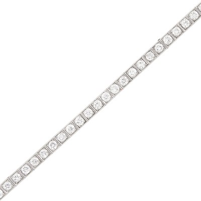 Lot 436 - Platinum and Diamond Straightline Bracelet