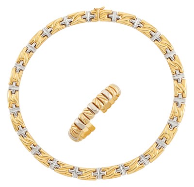 Lot 305 - Two-Color Gold Necklace and Bracelet
