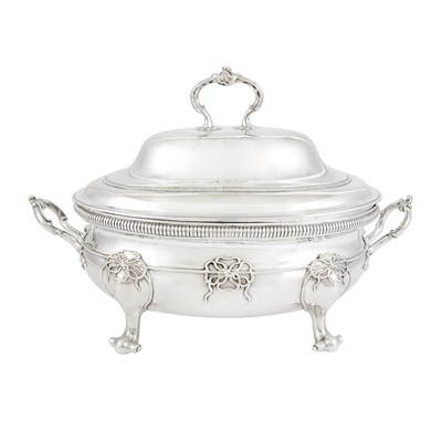 Lot 253 - George III Sterling Silver Covered Soup Tureen...