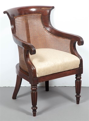Lot 557 - George IV Mahogany and Caned Bergère Circa...