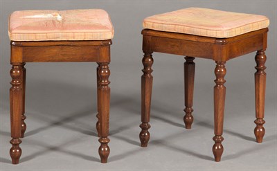 Lot 255 - Pair of Victorian Rosewood and Caned Stools...