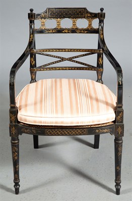 Lot 580 - Set of Four George III Black-Painted and...