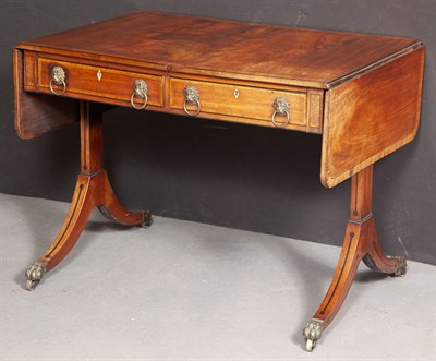 Lot 560 - Regency Ebony-Inlaid Mahogany Sofa Table Early...