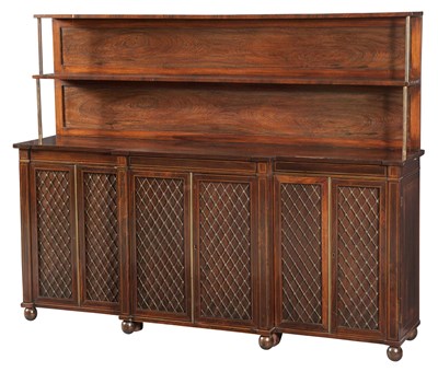 Lot 252 - Regency Brass-Mounted Inlaid Rosewood Side...