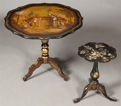 Lot 175 - Victorian Mother-of-Pearl-Inlaid Papier-Mâché...