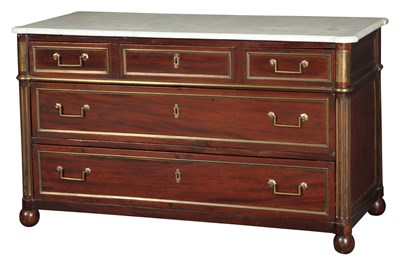 Lot 182 - Louis XVI Brass-Mounted Mahogany Commode With...