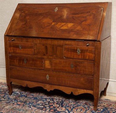 Lot 184 - Continental Walnut Parquetry Slant Front Desk...