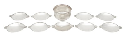 Lot 262 - Set of Nine Georg Jensen Sterling Silver Nut...