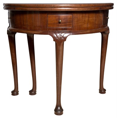 Lot 97 - Queen Anne Style Mahogany Demilune Tea Table...