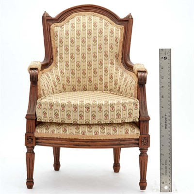 Lot 156 - Louis XVI Style Walnut Miniature Bergère