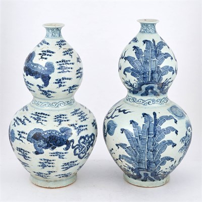 Lot 128 - Two Similar Chinese Blue and White Porcelain...