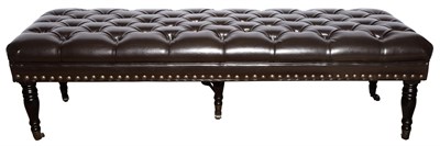 Lot 131 - Regency Style Tufted Leather Upholstered...