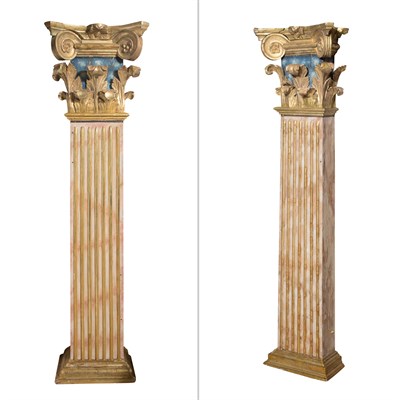 Lot 301 - Pair of Neoclassical Style Marbleized and...