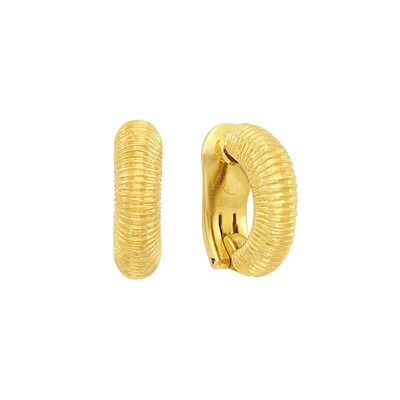 Lot 532 - Pair of Gold Hoop Earclips, Buccellati