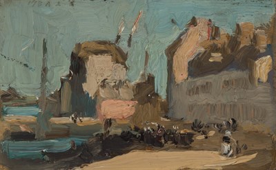 Lot 50 - Robert Henri American, 1865-1929 Harbor Scene,...