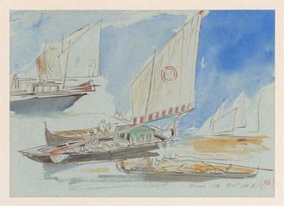 Lot 33 - Edward Lear British, 1812-1888 Sailing Barges,...