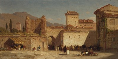 Lot 111 - Samuel Colman American, 1832-1920 Town in...