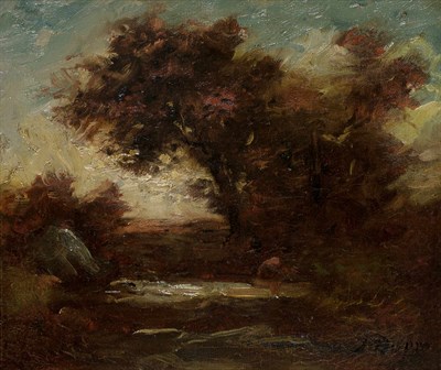 Lot 98 - Jules Dupre French, 1811-1889 Landscape with...