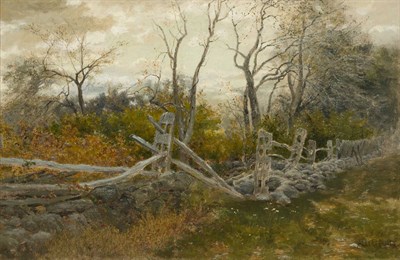 Lot 100 - Albert Insley American, 1842-1937 Broken Fence...