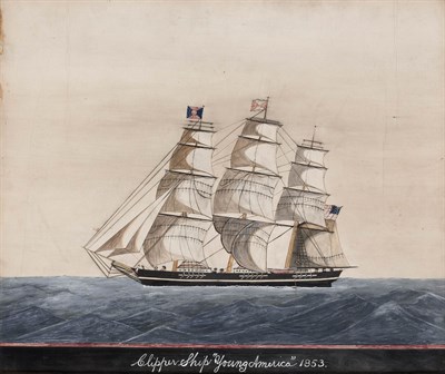 Lot 86 - American School 20th Century Clipper Ship...