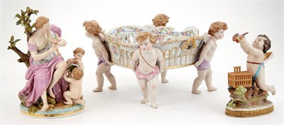 Lot 334 - Meissen Porcelain Figure Group of Woman and...