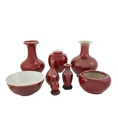 Lot 324 - Miscellaneous Group of Chinese Oxblood Glazed...