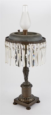 Lot 244 - Patinated Bronze Solar Lamp 19th Century With...