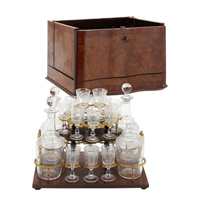 Lot 249 - Continental Walnut Tantalus Late 19th century...