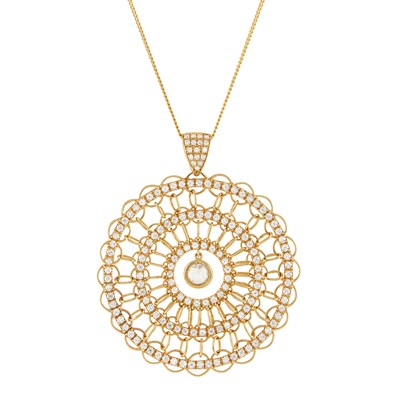 Lot 59 - Gold and Diamond Pendant with Chain
