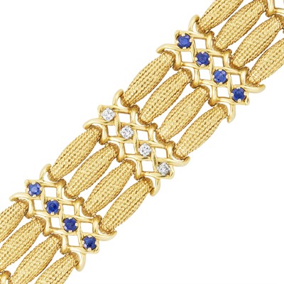 Lot 49 - Gold, Sapphire and Diamond Bracelet
