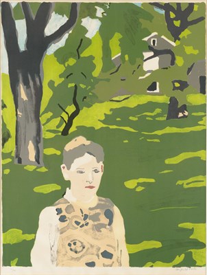 Lot 185 - Fairfield Porter GIRL IN THE WOODS (L. 22)...