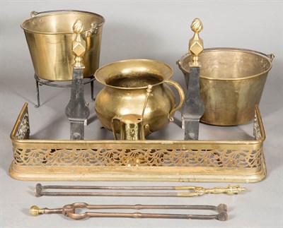 Lot 239 - Group of Fireplace Equipment Comprising a pair...
