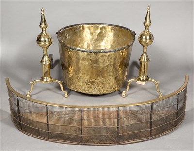 Lot 154 - Pair of Federal Style Brass Steeple Top...