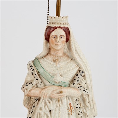 Lot 176 - Pair of Staffordshire Pottery Figures of Queen...