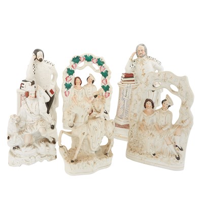 Lot 156 - Group of Staffordshire Pottery Figures and...
