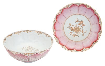 Lot 313 - Chinese Export Porcelain Lotus Dish and Lotus...
