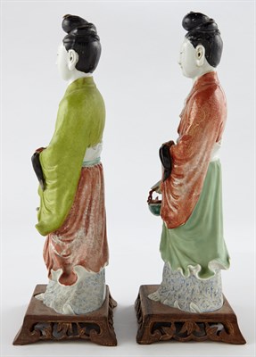 Lot 234 - Pair of Chinese Porcelain Figures of Meirin...