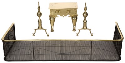Lot 229 - Group of Brass Fireplace Equipment 19th/20th...