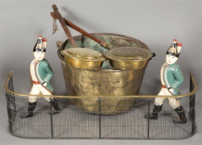Lot 263 - Group of Iron and Brass Fireplace Equipment...
