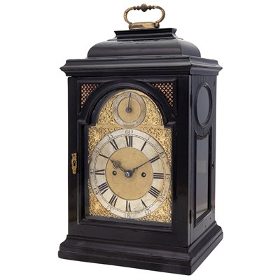 Lot 177 - George II Ebonized Wood Bracket Clock 18th...