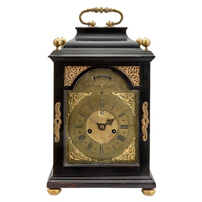 Lot 338 - George II Ebonized Wood Bracket Clock 18th...