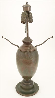 Lot 296 - Tiffany Studios Patinated Bronze Lamp Base...