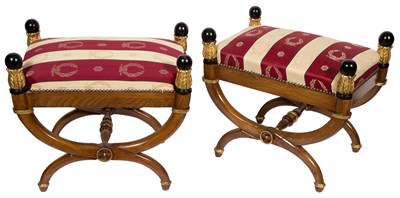 Lot 200 - Pair of Empire Style Parcel-Gilt and Painted...