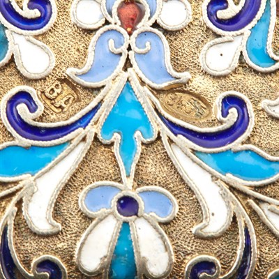Lot 157 - Russian Silver-Gilt and Cloisonné Enamel...