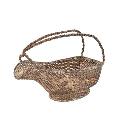 Lot 351 - Sterling Silver Handled Basket Length 10 1/4...