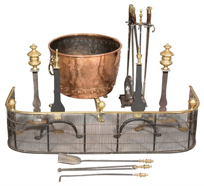 Lot 220 - Group of Metal Fireplace Equipment 19th/20th...