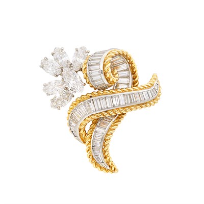 Lot 428 - Gold, Platinum and Diamond Brooch, Oscar Heyman Brothers