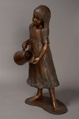 Lot 328 - Patinated Bronze Figure of a Gardener Girl...