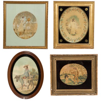 Lot 182 - Group of English Needlework Pictures 18th/19th...